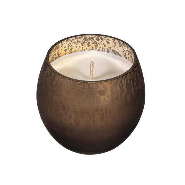 Plow & Hearth Egg Shape Mercury Glass Candle Cocoa