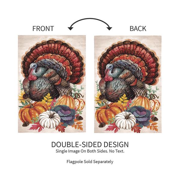 Plow & Hearth Elaborate Turkey Applique Garden Flag