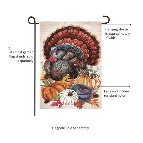Plow & Hearth Elaborate Turkey Applique Garden Flag