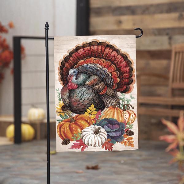 plow & hearth Elaborate Turkey Applique Garden Flag
