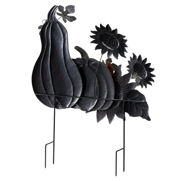Plow & Hearth Embossed Pumpkin Sunflower Stake