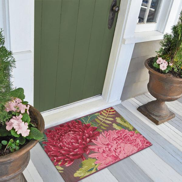 plow & hearth Esencia Mums Indoor/Outdoor Rug