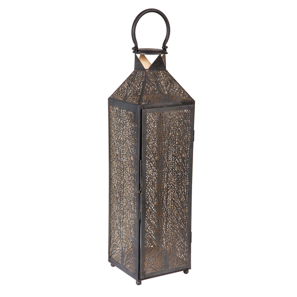Plow & Hearth Etched Metal Candle Lanterns Set Of 2
