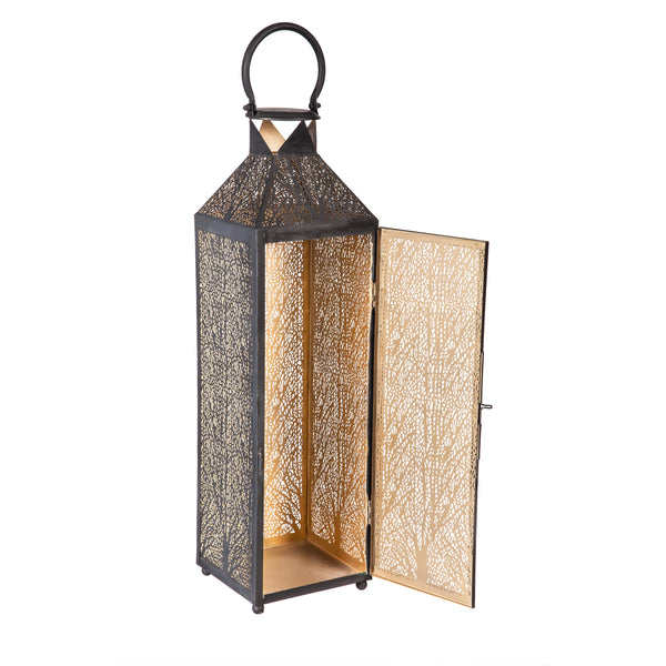 Plow & Hearth Etched Metal Candle Lanterns Set Of 2