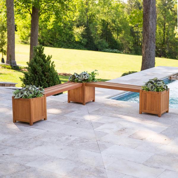 Plow & Hearth Eucalyptus Slatted Bench Seat