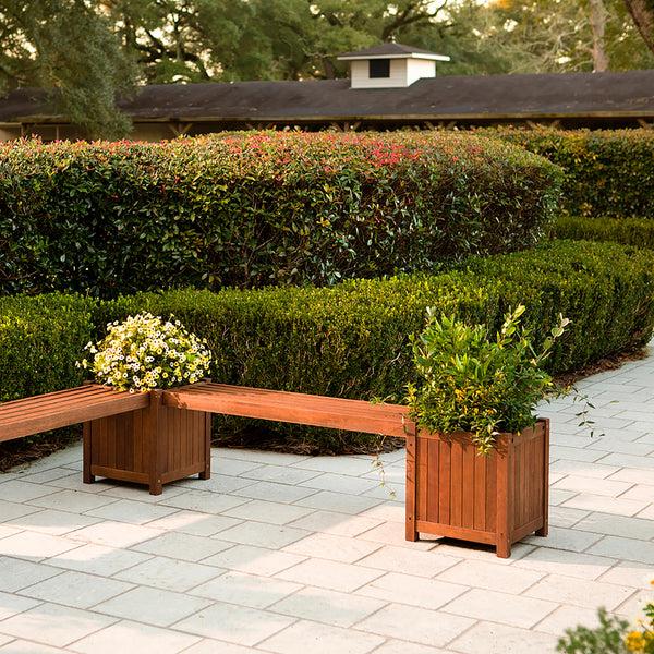 plow & hearth Eucalyptus Slatted Bench Seat