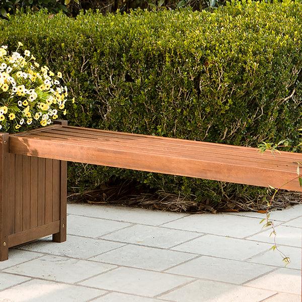Plow & Hearth Eucalyptus Slatted Bench Seat