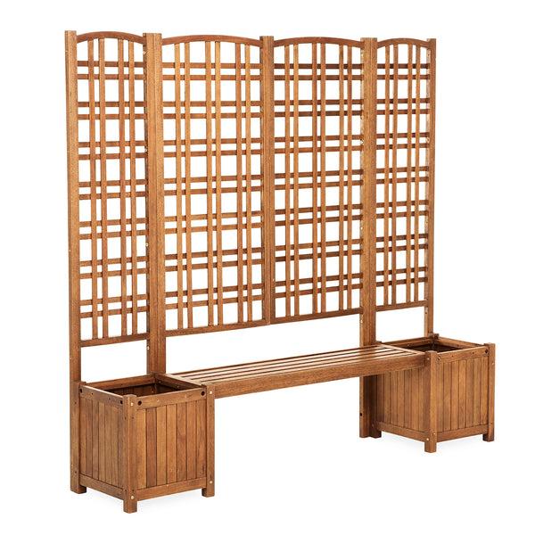 Plow & Hearth Eucalyptus Slatted Bench Seat