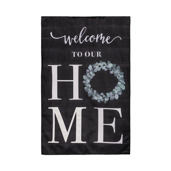 Plow & Hearth Eucalyptus Welcome House Burlap Flag