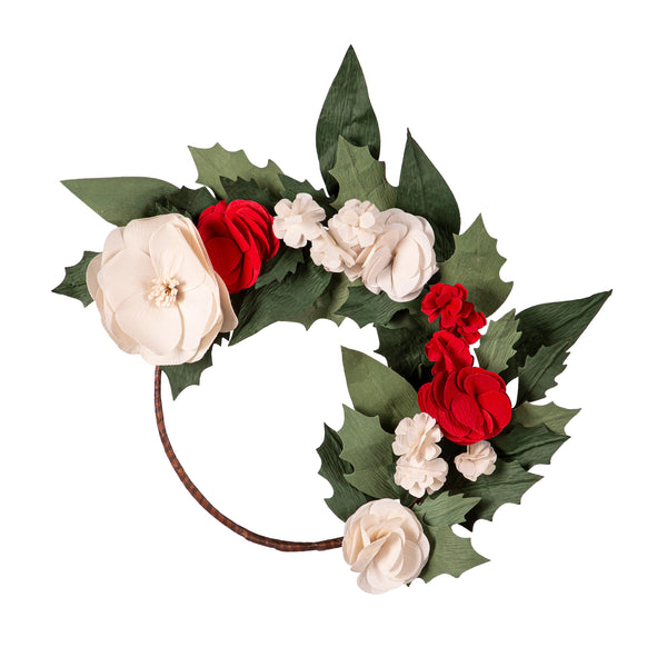 Plow & Hearth Fabric Amaryllis Wreath