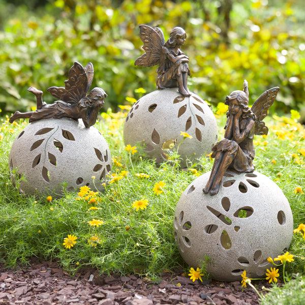 Plow & Hearth Fairy Solar Globe Garden Light