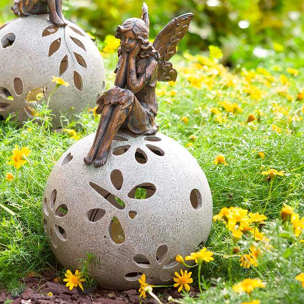 plow & hearth Fairy Solar Globe Garden Light