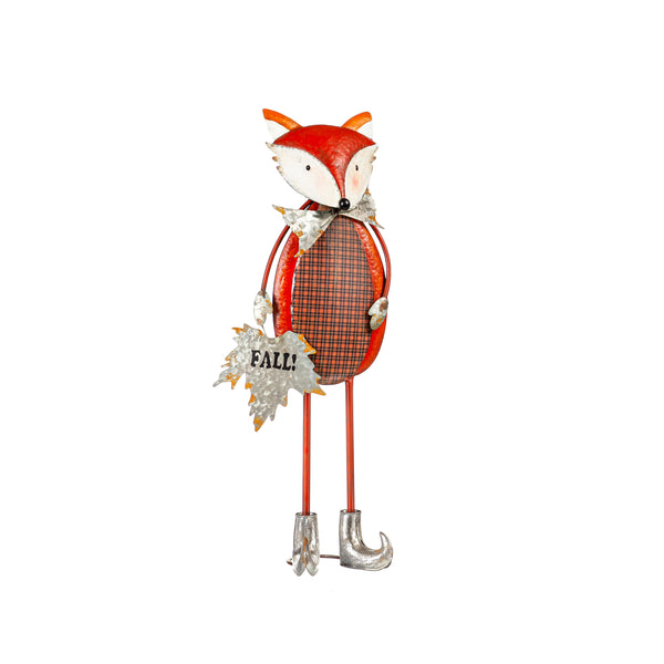 Plow & Hearth Fall Fox Metal Statuary Set Of 2