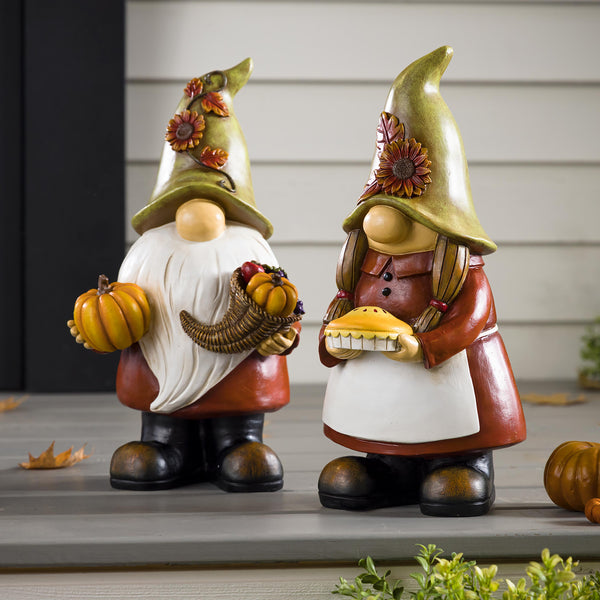 Plow & Hearth Fall Harvest Garden Gnome Statue