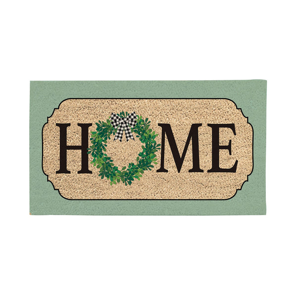 plow & hearth Farmhouse Home Wreath Coir Doormat