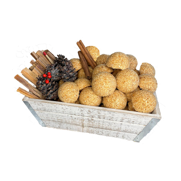 plow & hearth Fire Starter Gift Set in Wooden Crate