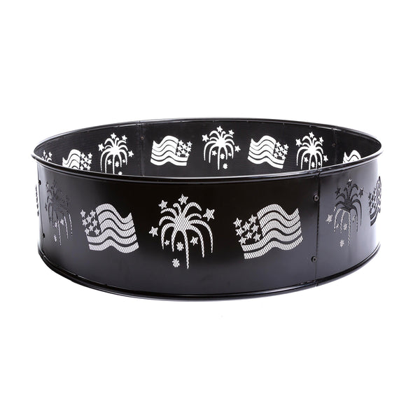 Plow & Hearth Flags And Fireworks Metal Fire Ring