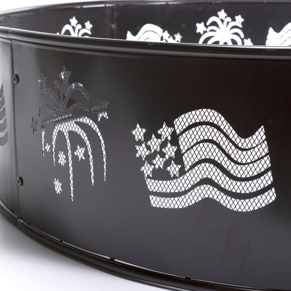 Plow & Hearth Flags And Fireworks Metal Fire Ring