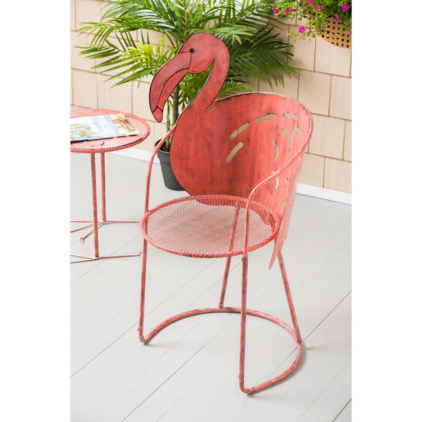 Plow & Hearth Flamingo Chair And Side Table Set Of 2