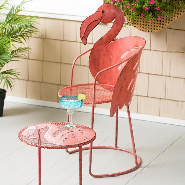 plow & hearth Flamingo Chair and Side Table Set of 2