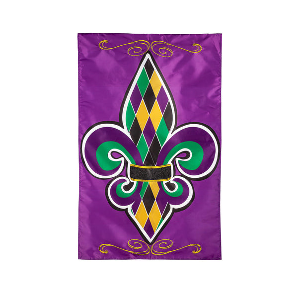 plow & hearth Fleur de Lis Applique House Flag