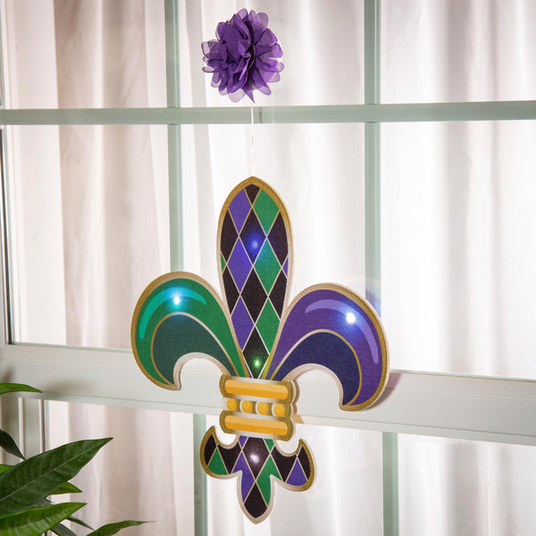plow & hearth Fleur de Lis LED Window Décor