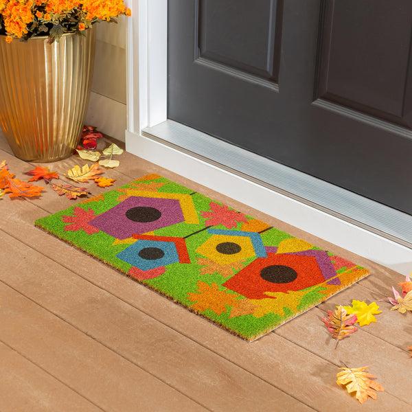 plow & hearth Flock Of Bird Houses Coir Mat