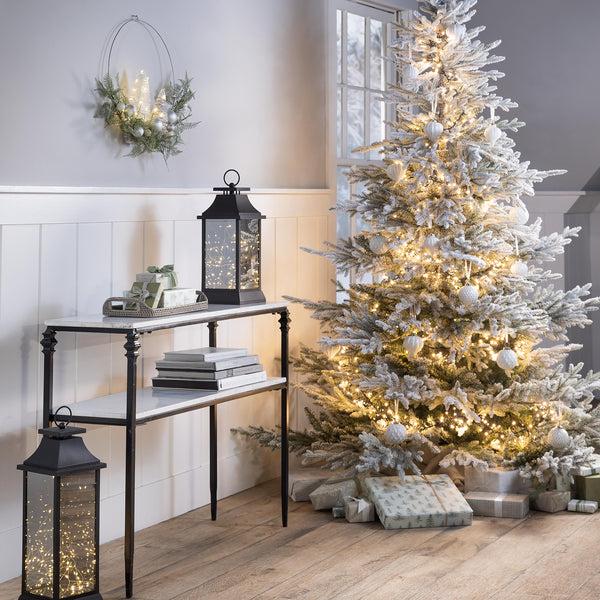 Plow & Hearth Flocked Roanoke Spruce Christmas Tree