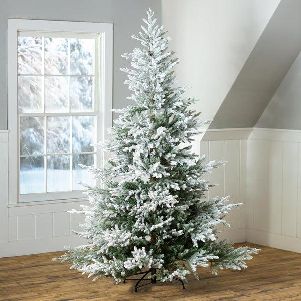 plow & hearth Flocked Roanoke Spruce Christmas Tree