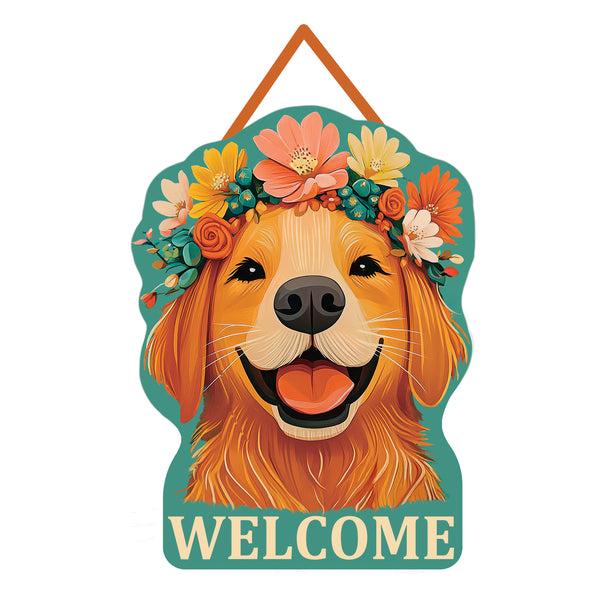 plow & hearth Floral Dog Shaped Door Decor