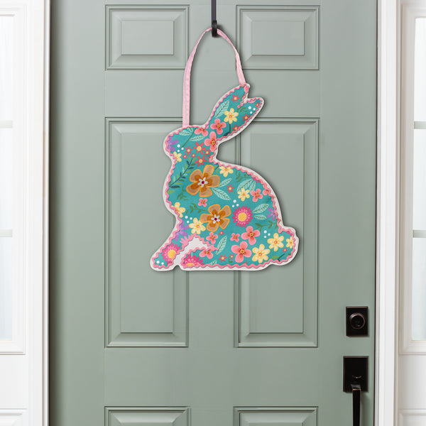 plow & hearth Floral Patterned Bunny Door Decor