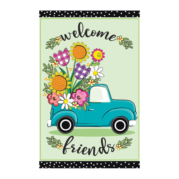Plow & Hearth Flower Truck Applique House Flag