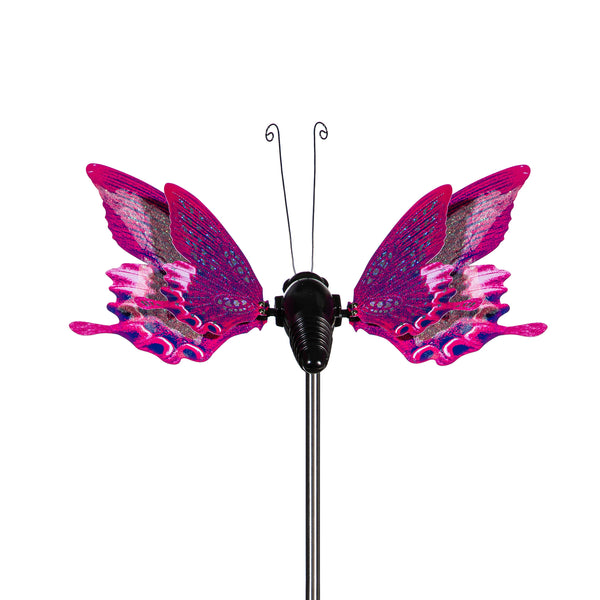 Plow & Hearth Flutterfly Solar Garden Stake Pink