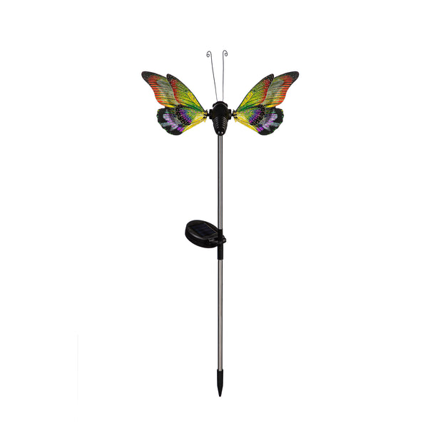 Plow & Hearth Flutterfly Solar Garden Stake Rainbow