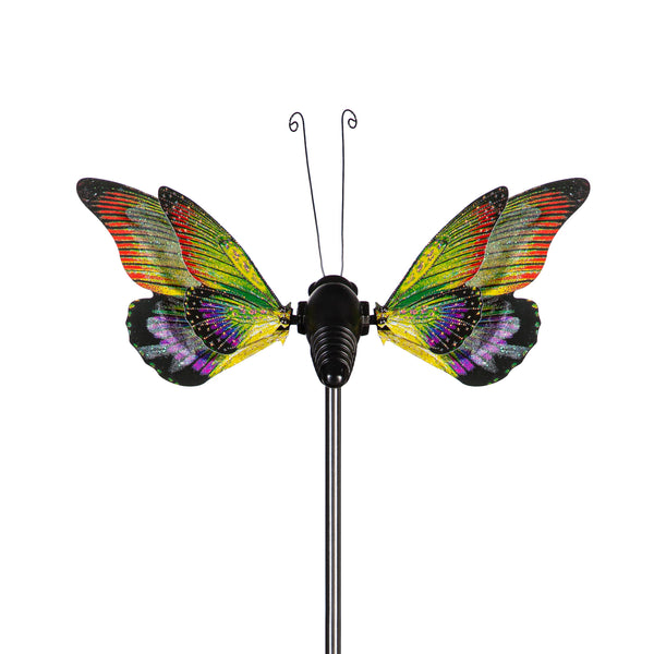 Plow & Hearth Flutterfly Solar Garden Stake Rainbow