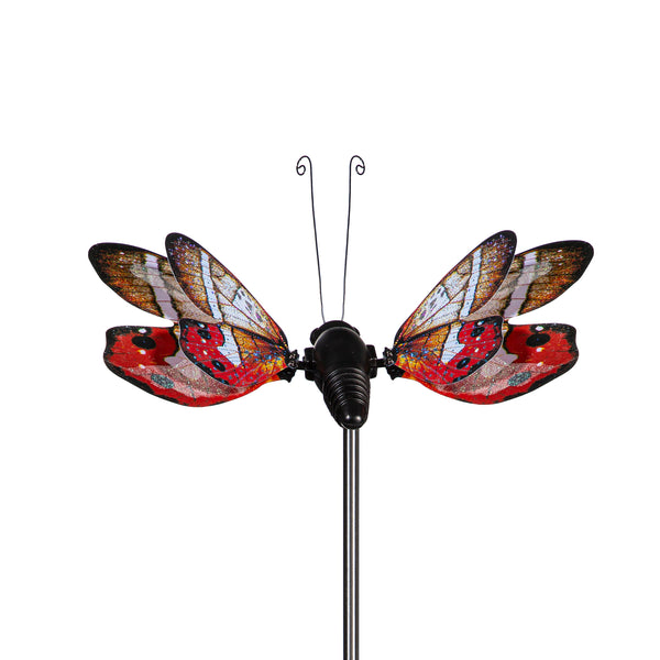 Plow & Hearth Flutterfly Solar Garden Stake Red