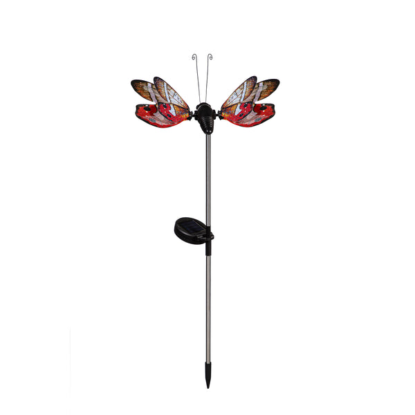 Plow & Hearth Flutterfly Solar Garden Stake Red