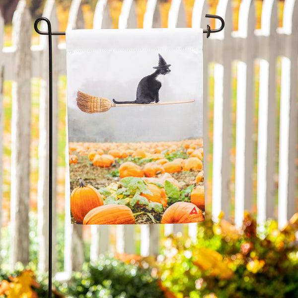 plow & hearth Flying Cat Suede Garden Flag