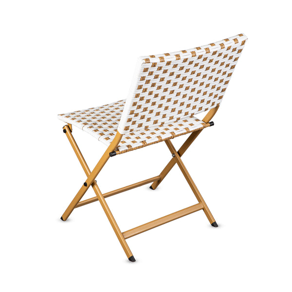 Plow & Hearth Folding Wicker 3-Piece Bistro Set