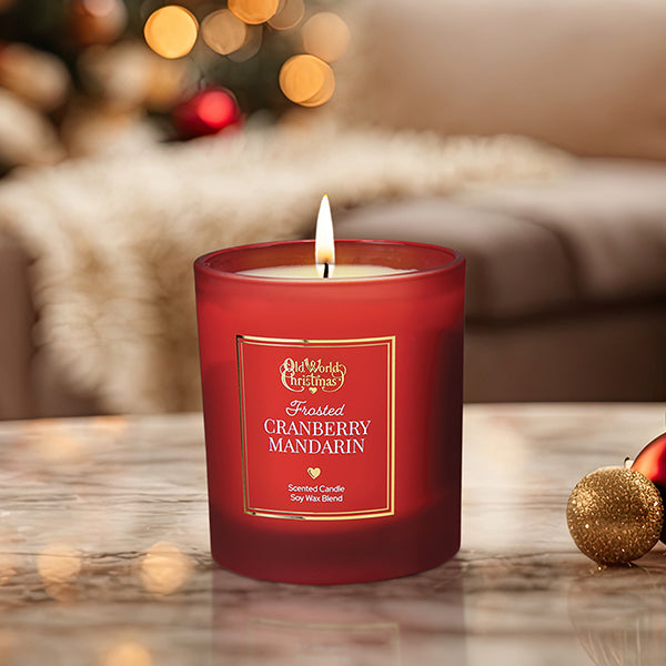 plow & hearth Frosted Cranberry Mandarin Candle