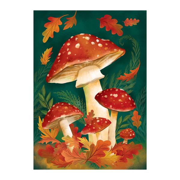 Plow & Hearth Fungi For Fall Suede Garden Flag