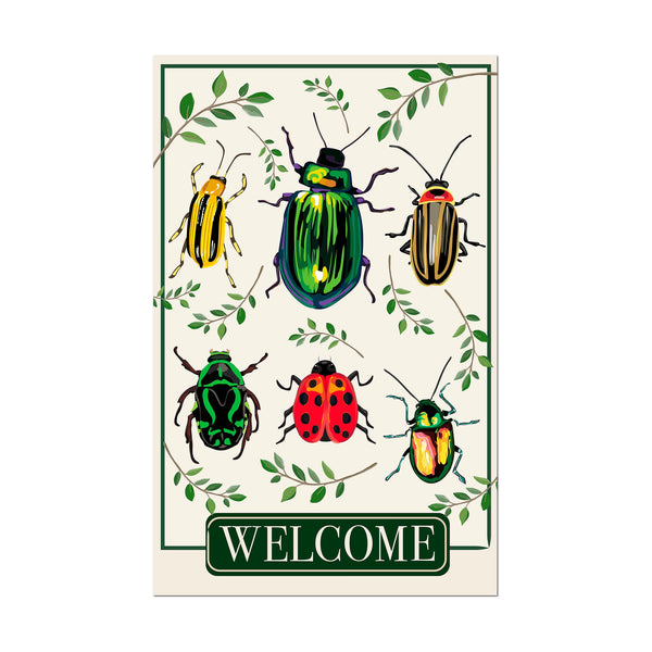 Plow & Hearth Garden Beetles Applique House Flag