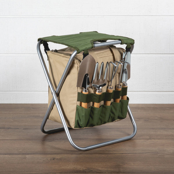 plow & hearth Gardener Folding Seat with Tools