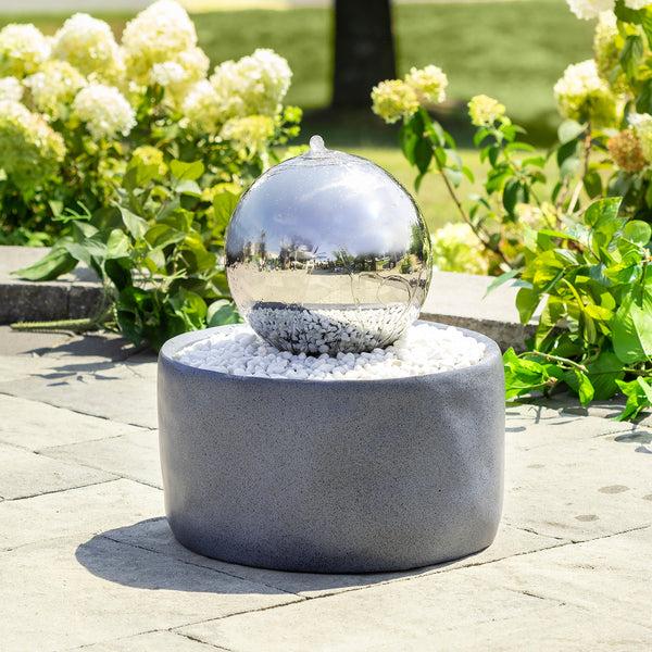 plow & hearth Gazing Ball Indoor/Outdoor Fountain
