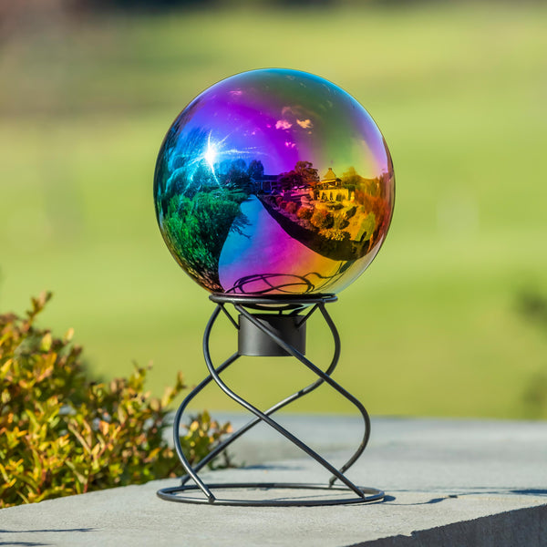 Plow & Hearth Gazing Ball Swirl Stand