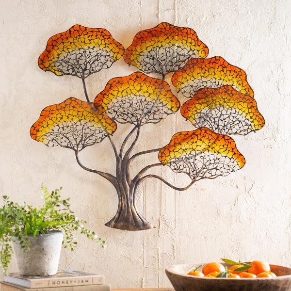 plow & hearth Ginkgo Tree Mosaic Wall Art