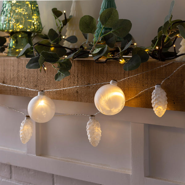 plow & hearth Globe Shaped Frosted String Light