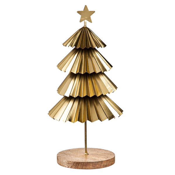 Plow & Hearth Gold Tiered Christmas Trees Set Of 2