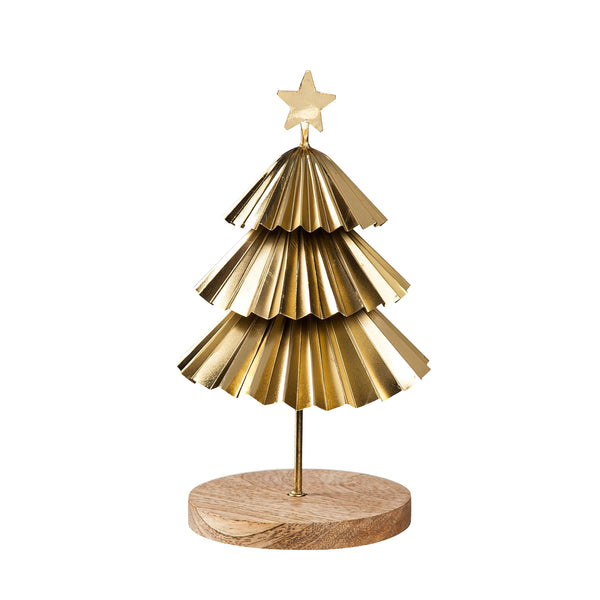 Plow & Hearth Gold Tiered Christmas Trees Set Of 2