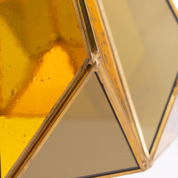 Plow & Hearth Golden Glass Hanging Solar Light